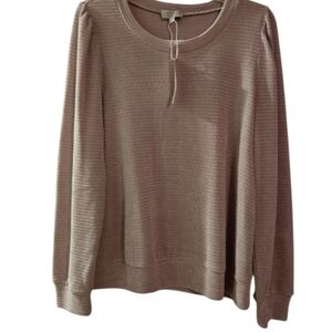 Status By Chenault Crew Neck Sweater - Tan NWT